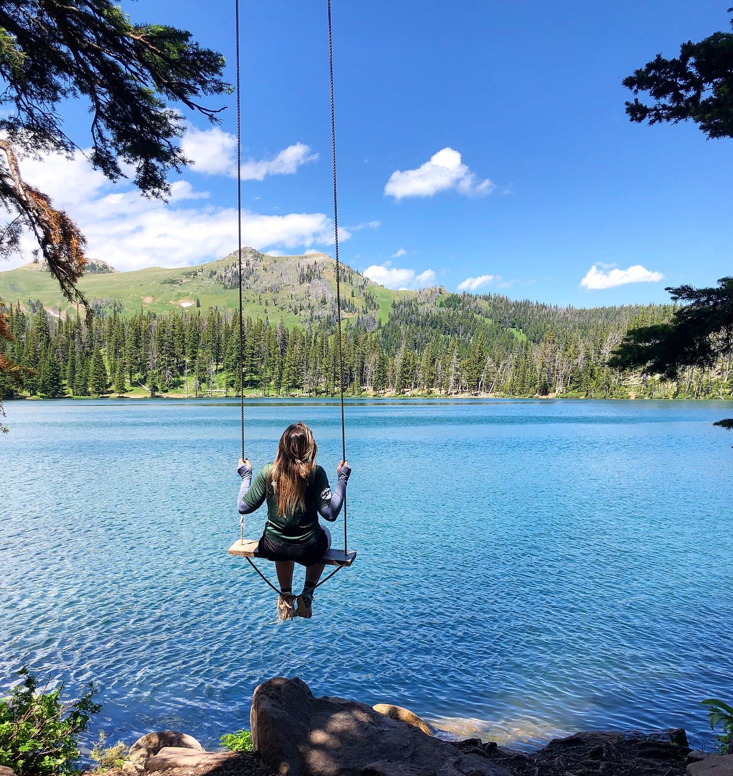 Fairy Lake rope swing (Bridger Range)